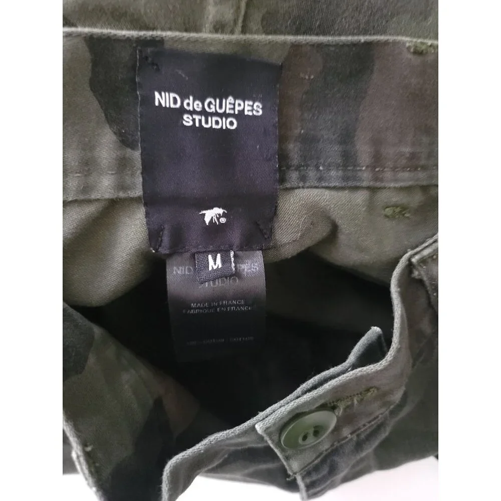 NDG Nid De Guêpes Studio Men's Camo Cargo Pants Made In France Sz M - Picture 5 of 8